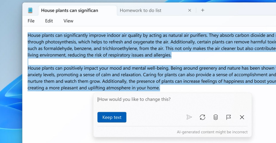 Microsoft Notepad Unleashes Generative AI Writing Feature!