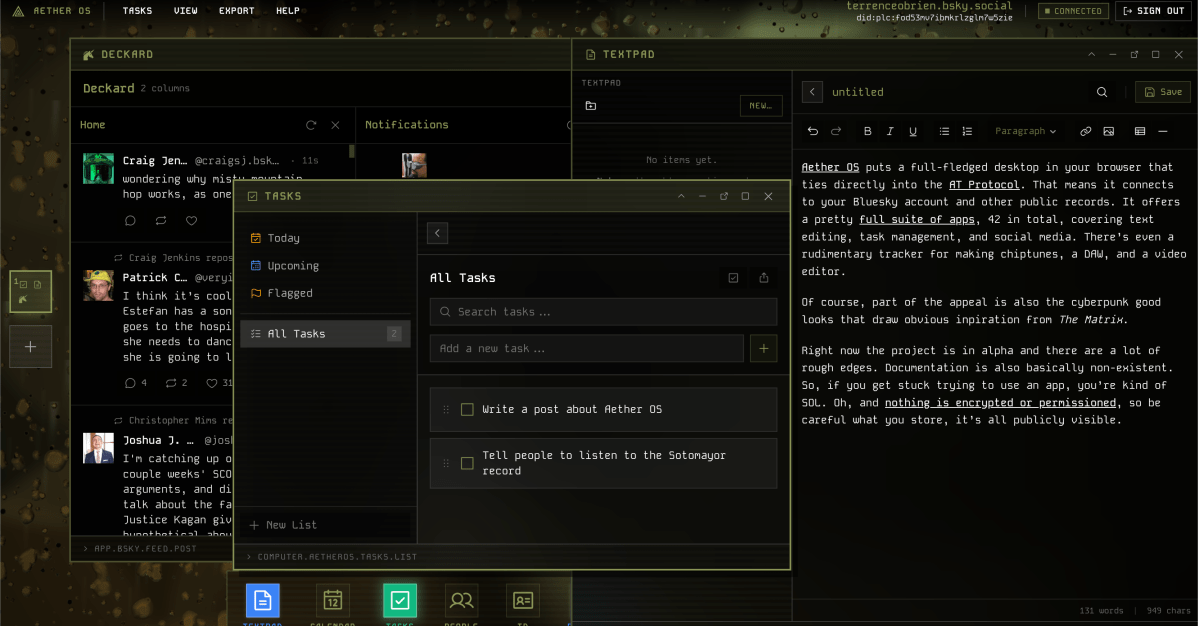 Aether OS: The Browser-Based Desktop with Cyberpunk Flair!