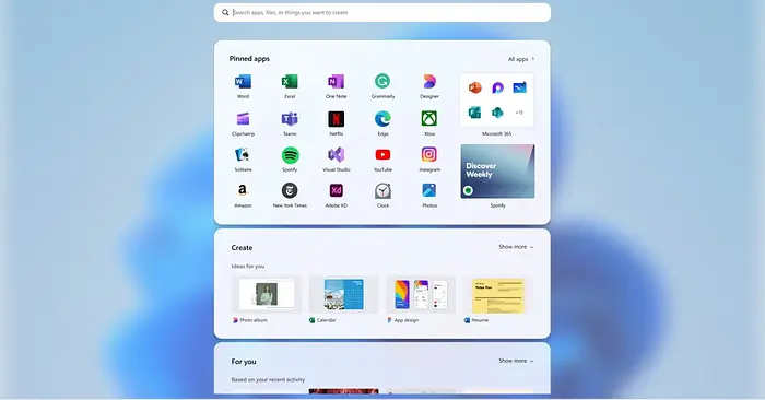 Microsoft Unveils Rejected Start Menu Concepts for Windows 11
