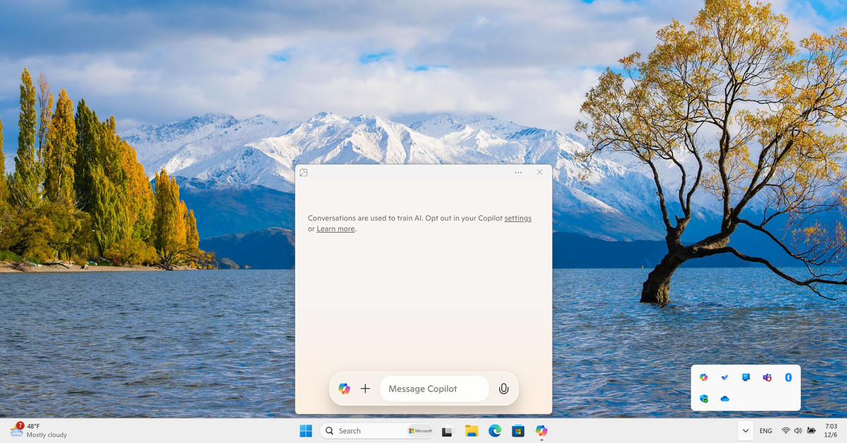 Microsoft Unveils New Taskbar UI and Shortcut for Copilot