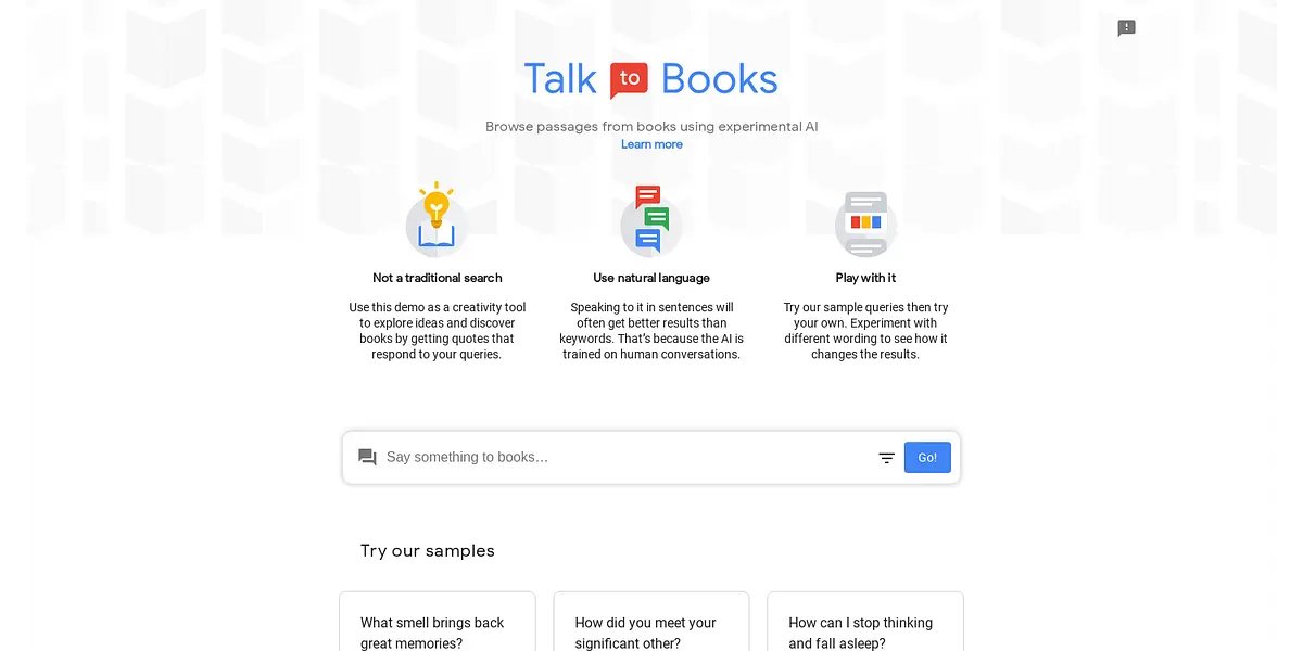 Talk To Books by Google