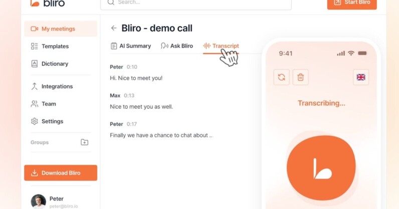 Bliro’s AI Transcription App Revolutionizes Meeting Notes with Enhanced Privacy